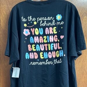 Black Tee with Positive Message